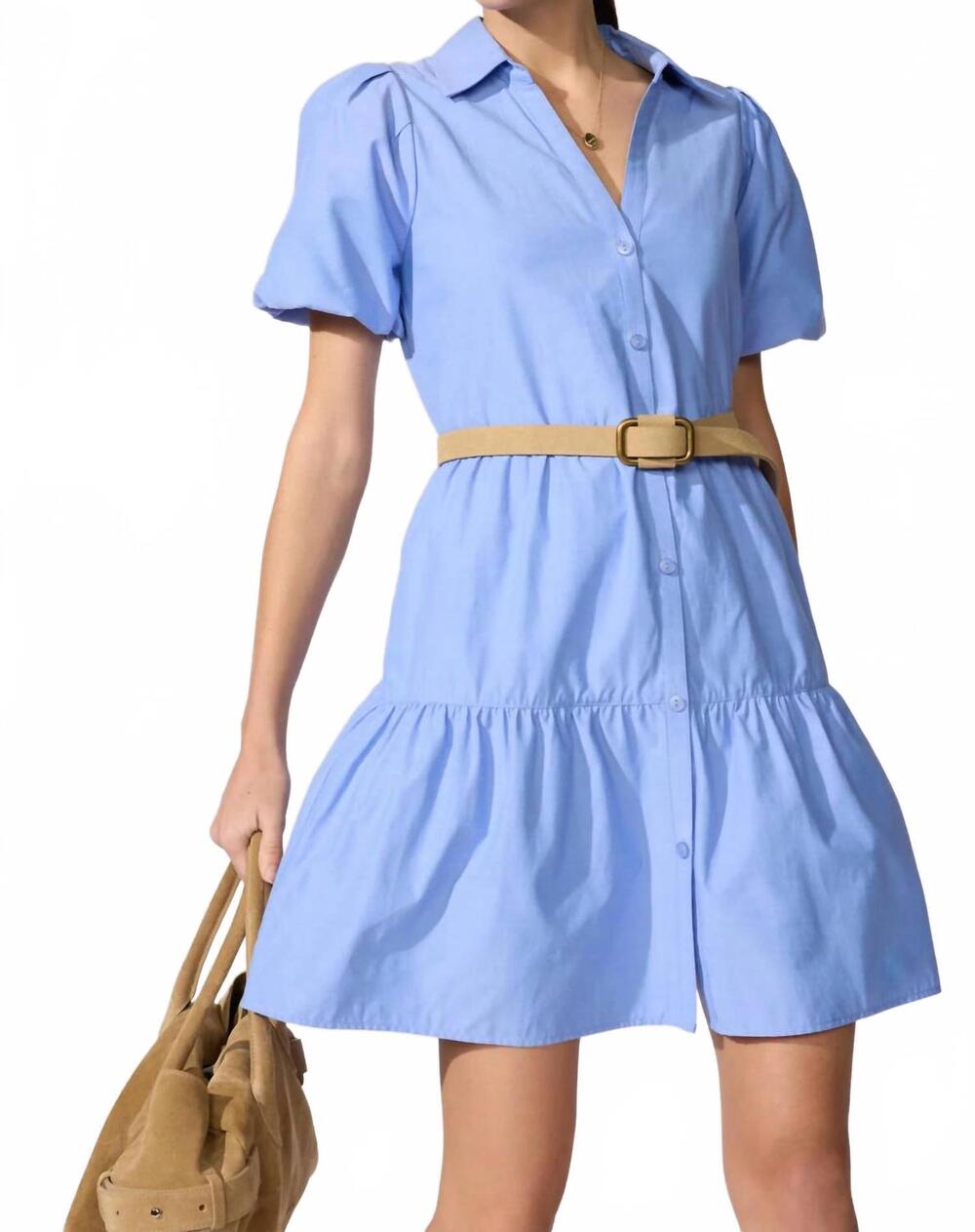 NEW BROCHU WALKER havana mini dress in chambray